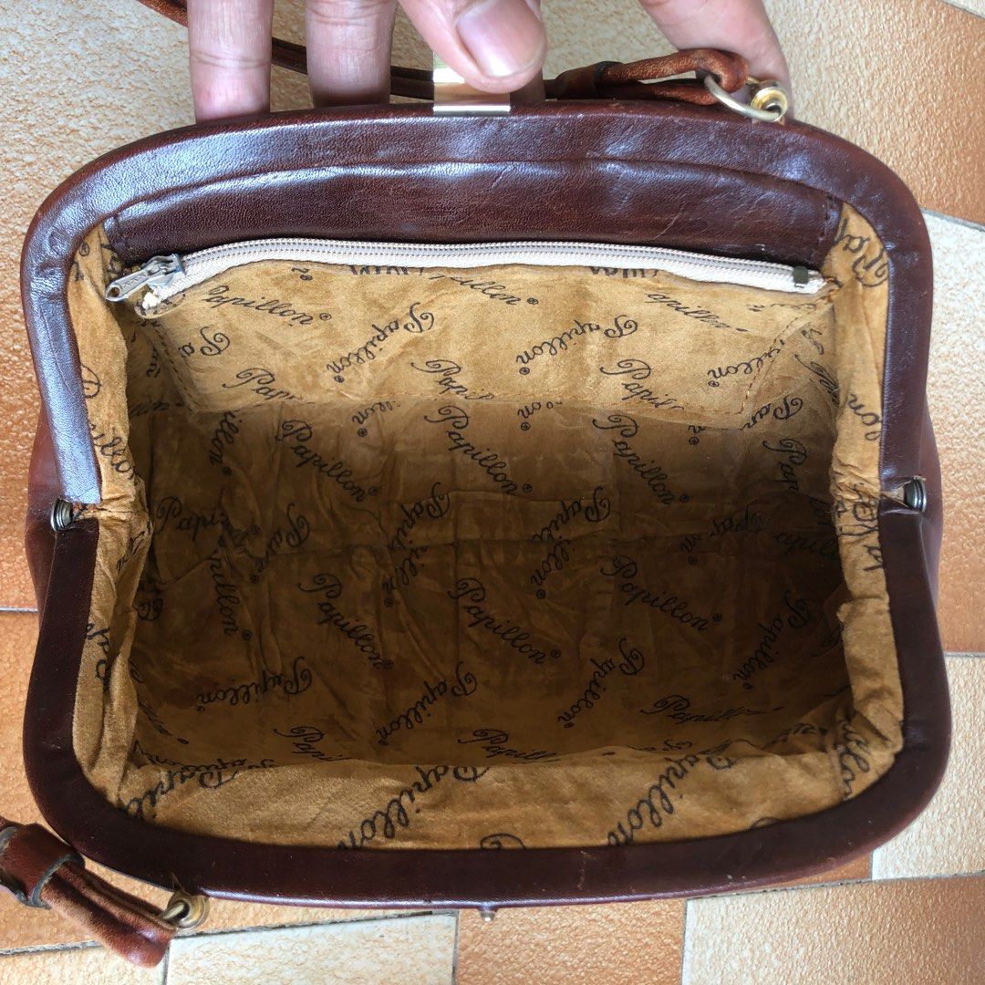 Papillon leather crossbody bag