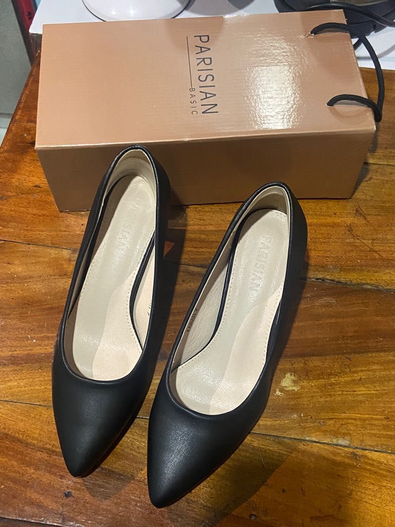 Parisian black shoes heels on sale