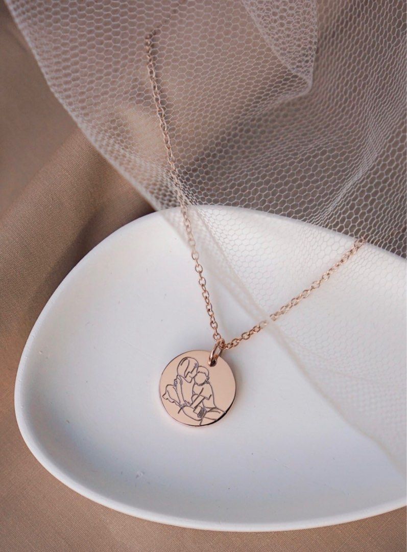 Personalised Engraved Disc Name Necklace Custom Personalised