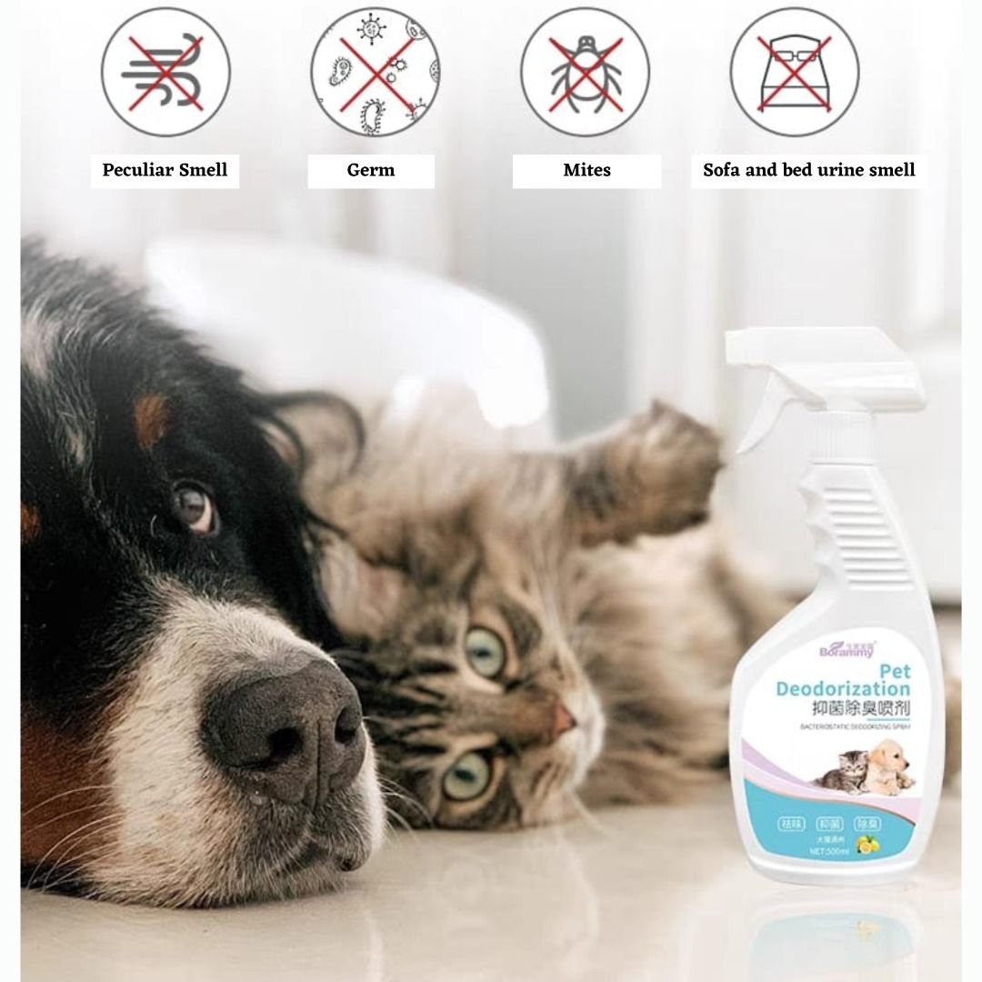 Pet Deodorant Spray Pet Fresh Spray Anti Smell Deodorizing Spray Pet Odor Eliminator Spray Harmless to Lick Lemon Scent