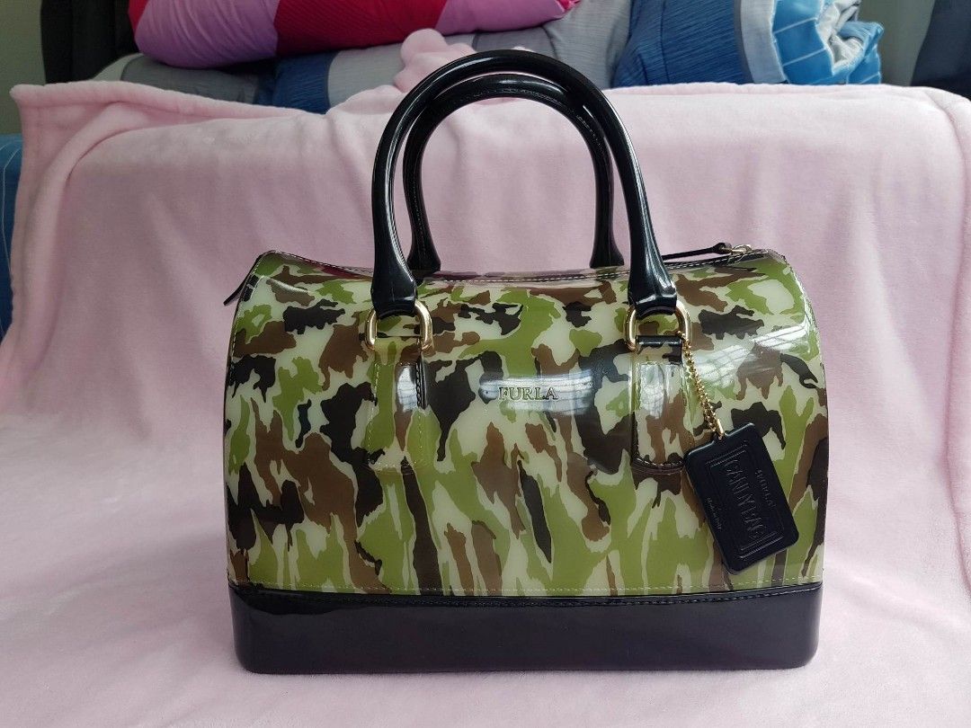 Preowned Authentic Furla Jelly Bag Camo