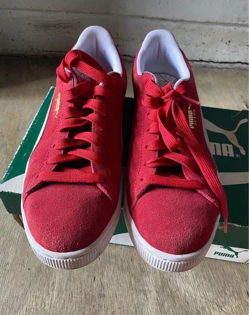 Puma Suede Classic Red White Original on Carousell