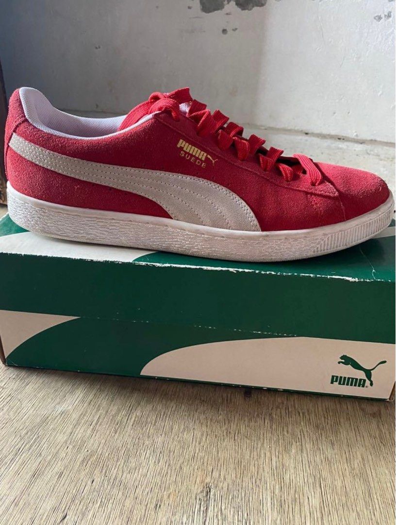 Puma Suede Classic Red White Original on Carousell