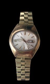 Rare Seiko 5 Automatic 6119-5420 Watch, Day Date White Dial 21 Jewels