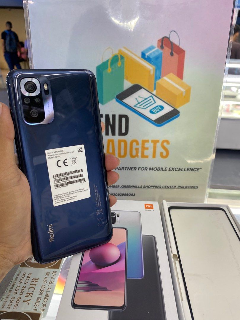 Redmi note 10s 128gb (Category: Xiaomi) located in Pasig City. Submitted by melissaomb01623 (Listing ID 1244886088, Image 3). Description: Redmi note 10s 6gb ram 128gb internal good as new complete package with orig charger pick up store in greenhills shopping center we do cod in metro manila and near provinces just add sf only.