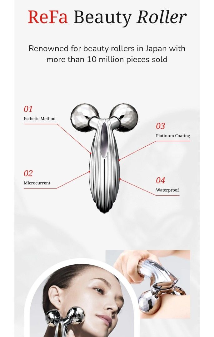 Refa Carat Ray face and body roller, Beauty & Personal Care, Face, Face
