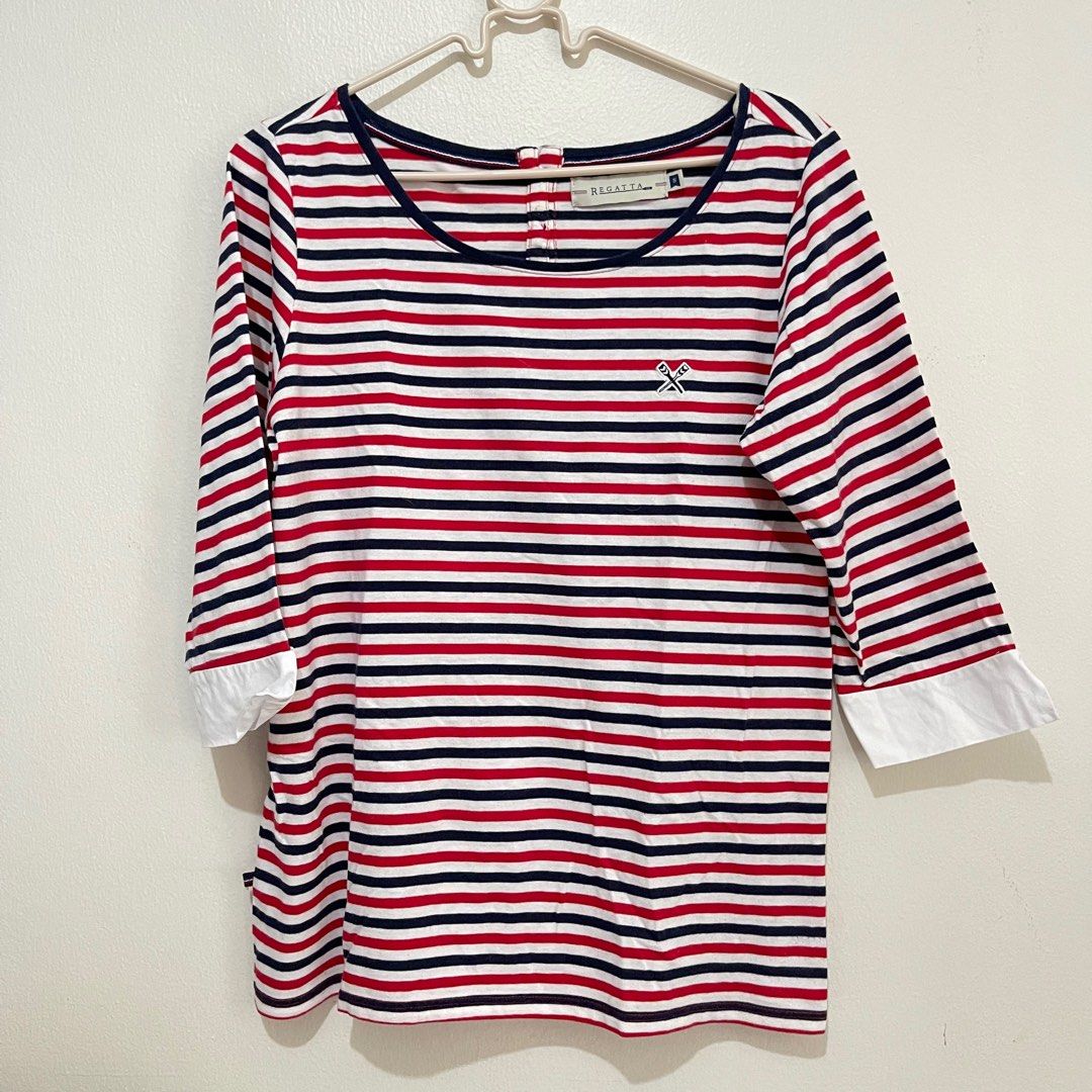 Regatta Striped Longsleeves (Category: Longsleeves) located in Taytay. Submitted by preloved___items (Listing ID 1244932156, Image 1). Description: Small (Blue, Red & White) .