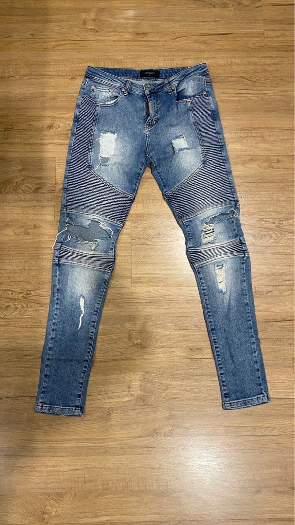 Represent Clo Distressed Biker Jeans, Men'S Fashion, Bottoms, Jeans On  Carousell