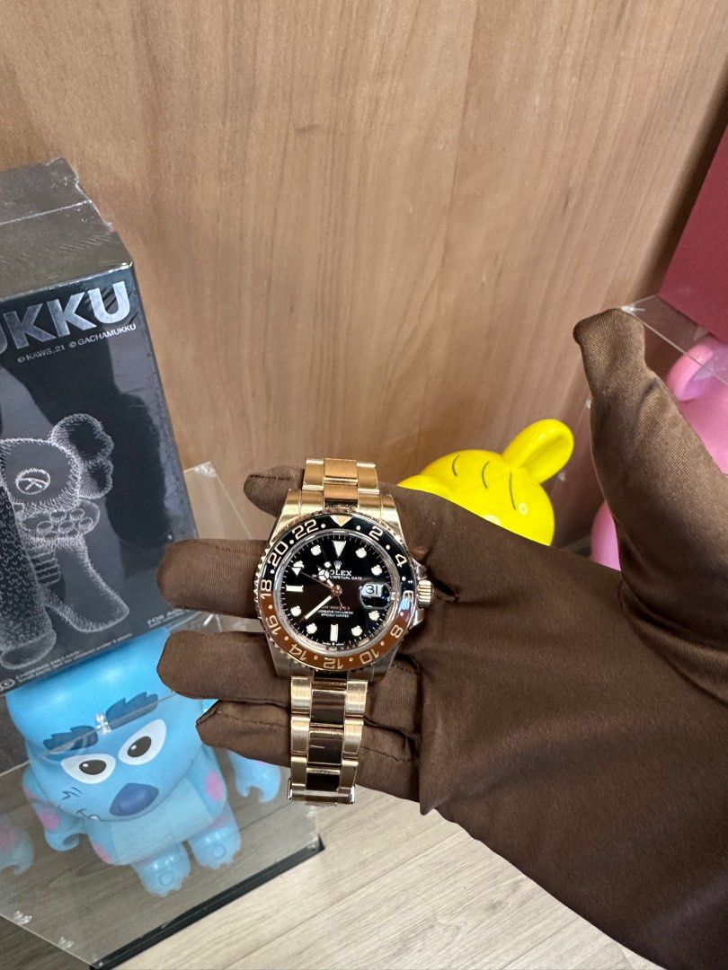 Rolex 126715 玫瑰金GMT Master II, 名牌, 手錶- Carousell