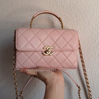 CHANEL Caviar Quilted Extra Mini Coco Handle Flap Light Purple 933349