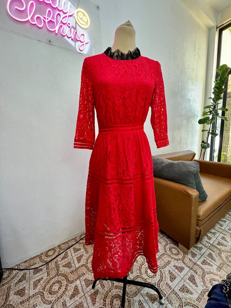 Self portrait clearance red maxi dress