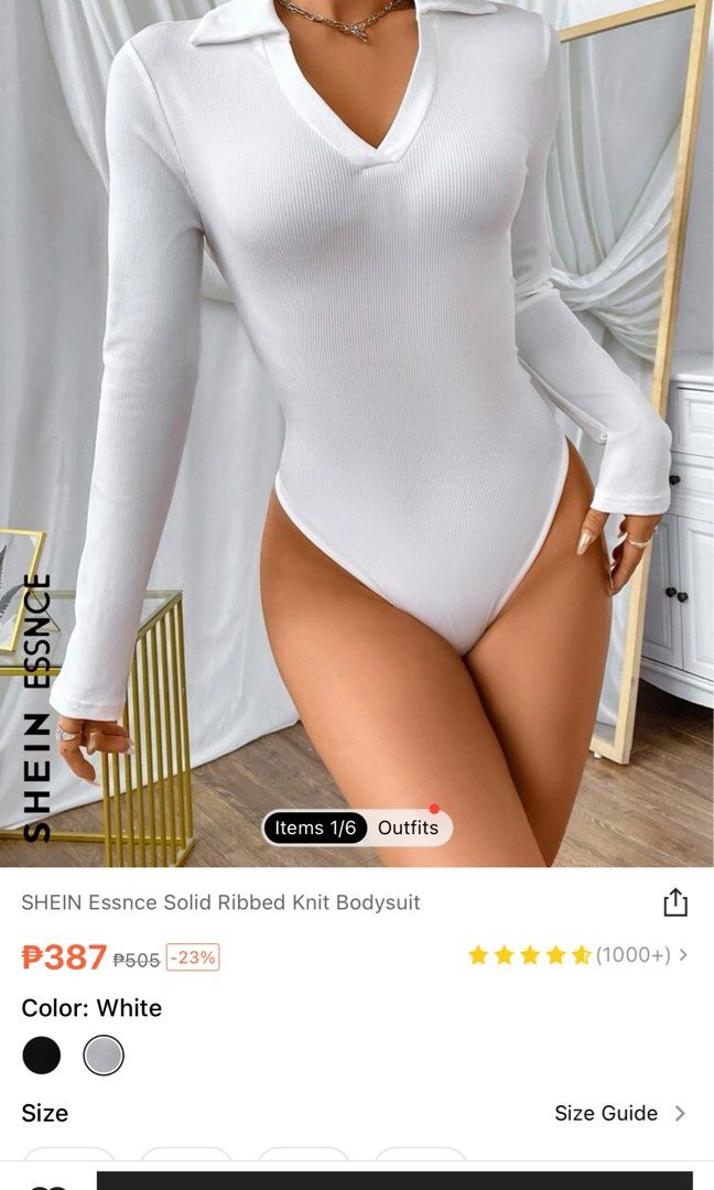 SHEIN Essnce Solid Color Bodysuit