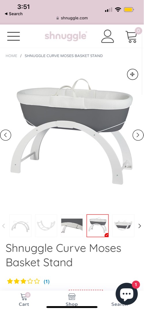 Shnuggle curve online moses basket stand