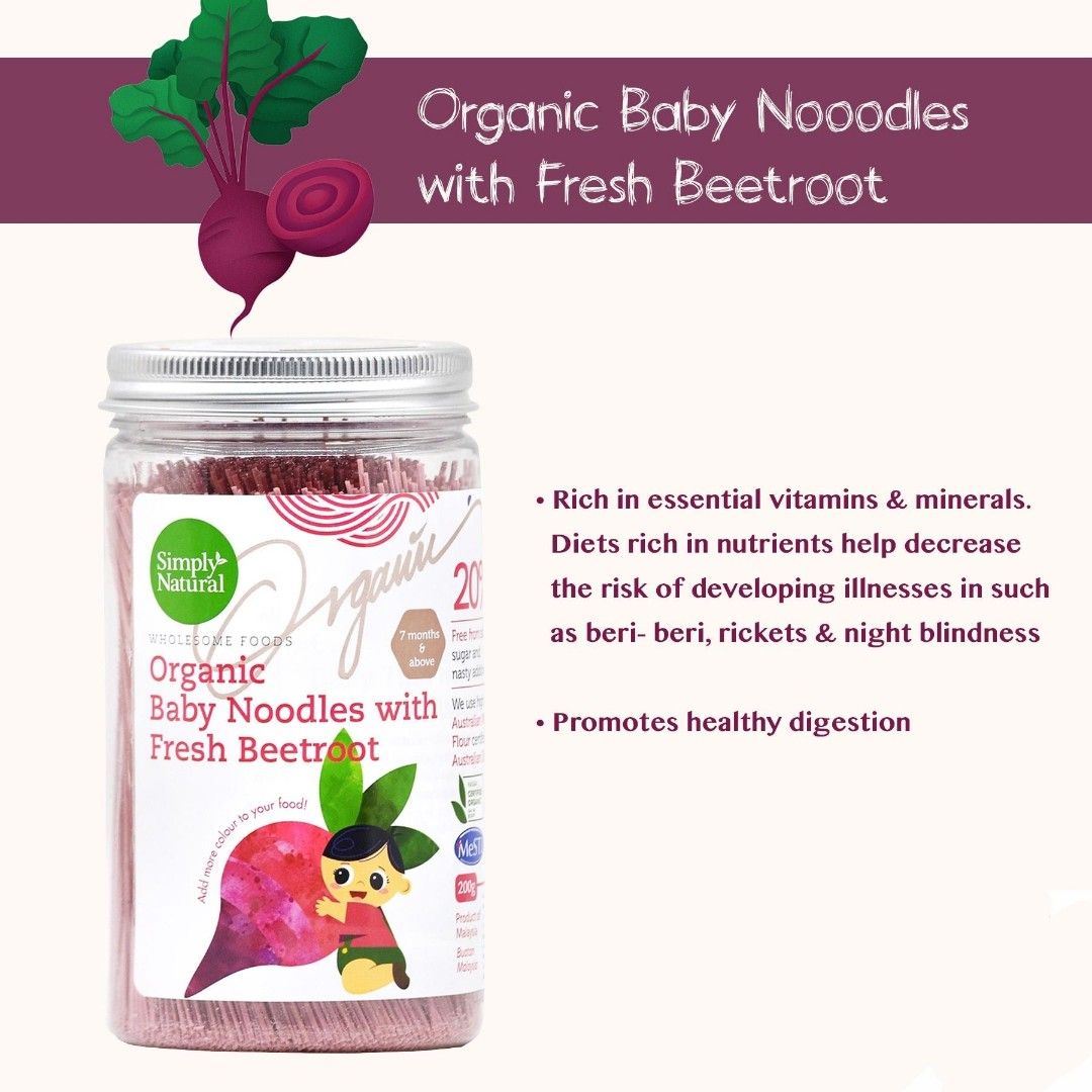 Simple Natural organic baby noodles baby led weaning vegetable noodles fresh spinach noodles