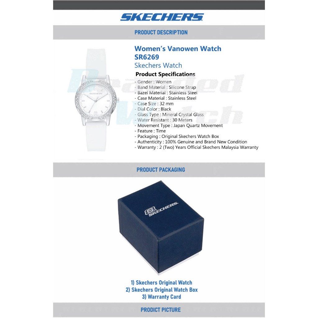 Skechers SR6270 Vanowen Quartz Analog Watch, on Silicone Women\'s Strap & Fashion, Accessories, Watches White Women\'s Carousell Watches 