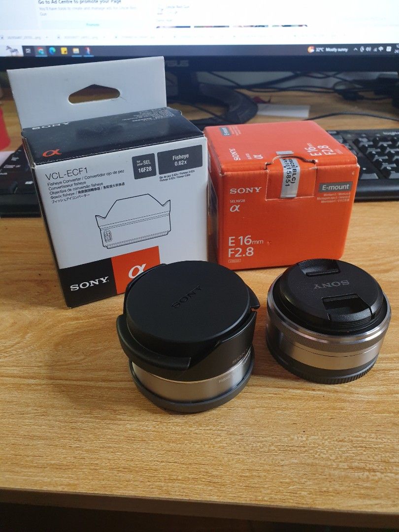 Sony E 16mm f2.8 & Fisheye converter Vcl-ecf1 x0.62 set combo