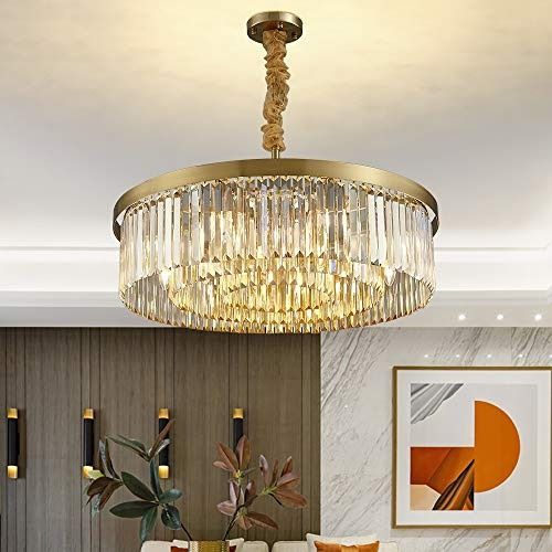 Gold crystal chandelier clearance modern