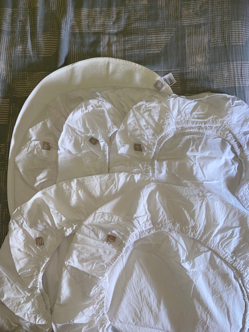 Stokke mini and sleepi cot sheets White (5 available) and mmini protection sheet, Babies & Kids