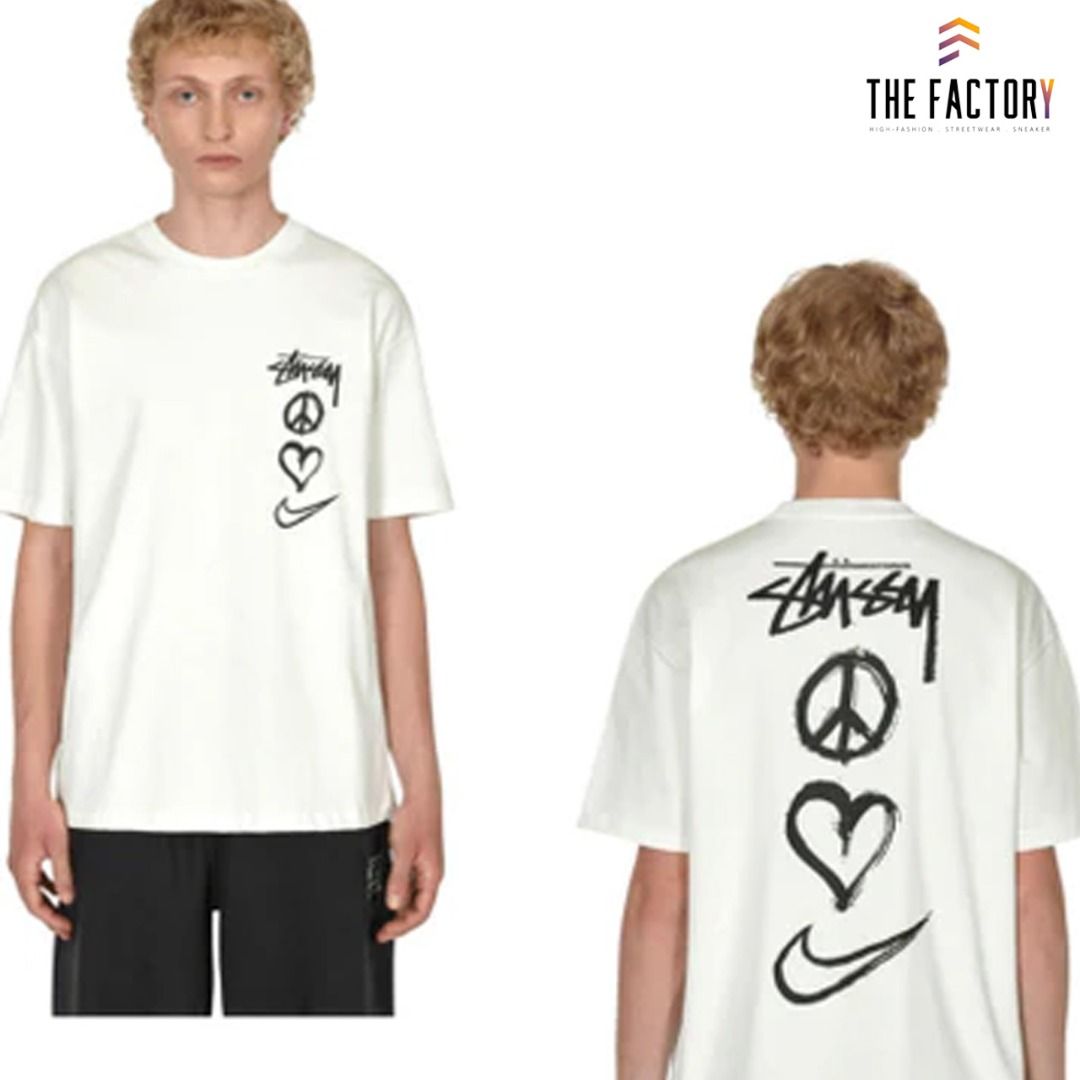 Nike Stussy Peace Love Swoosh Tシャツ L