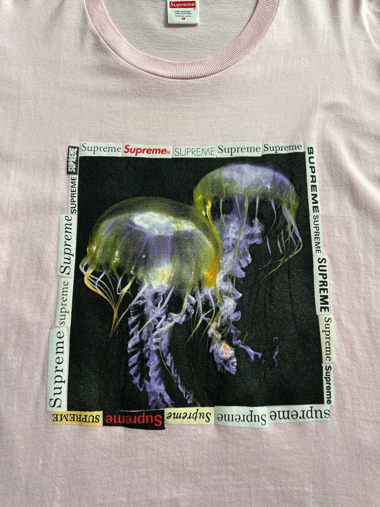 Authentic Supreme Pink Tee Jelly Fish multi box logo Tee Size M Jellyfish Medium bogo Tshirt Men s Fashion Tops Sets Tshirts Polo Shirts on Carousell