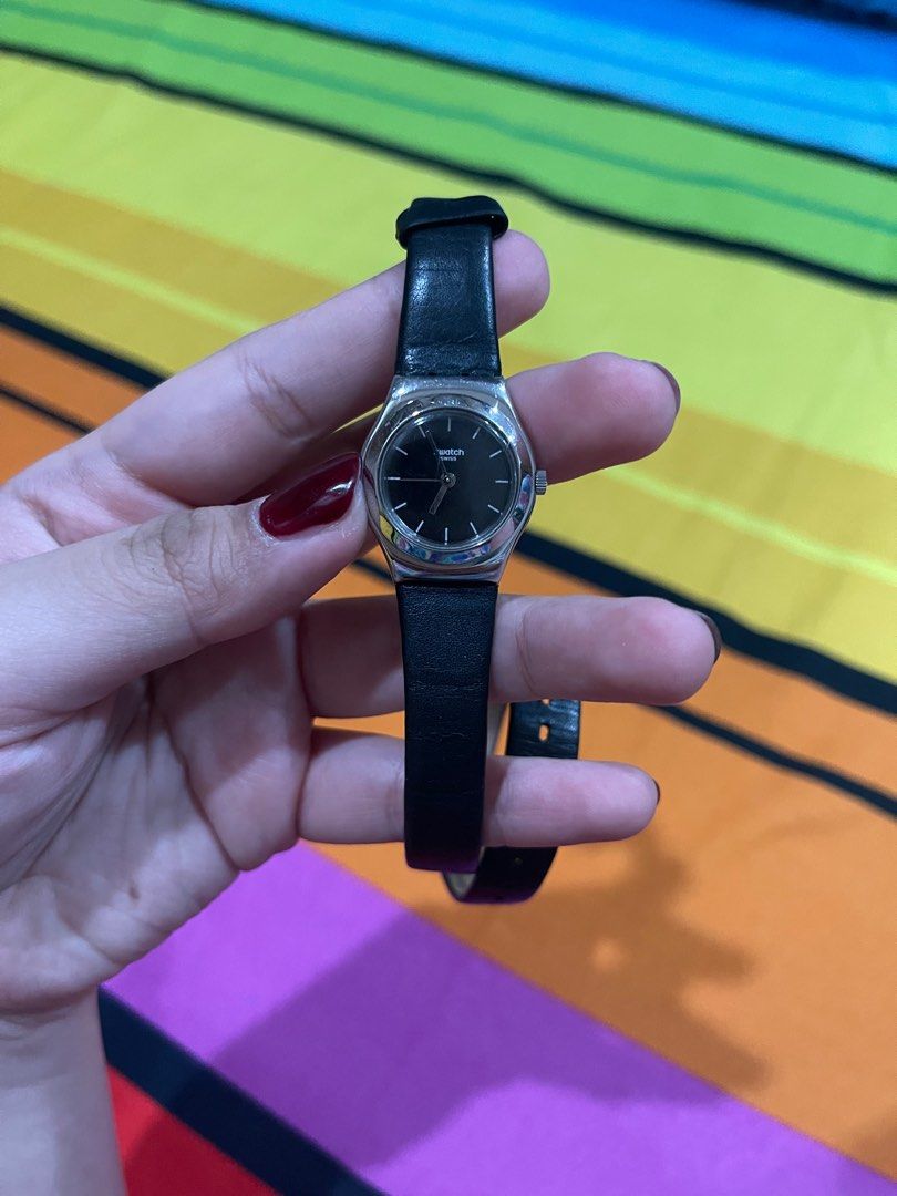 SWATCH black women watch jam tangan lilit original on Carousell