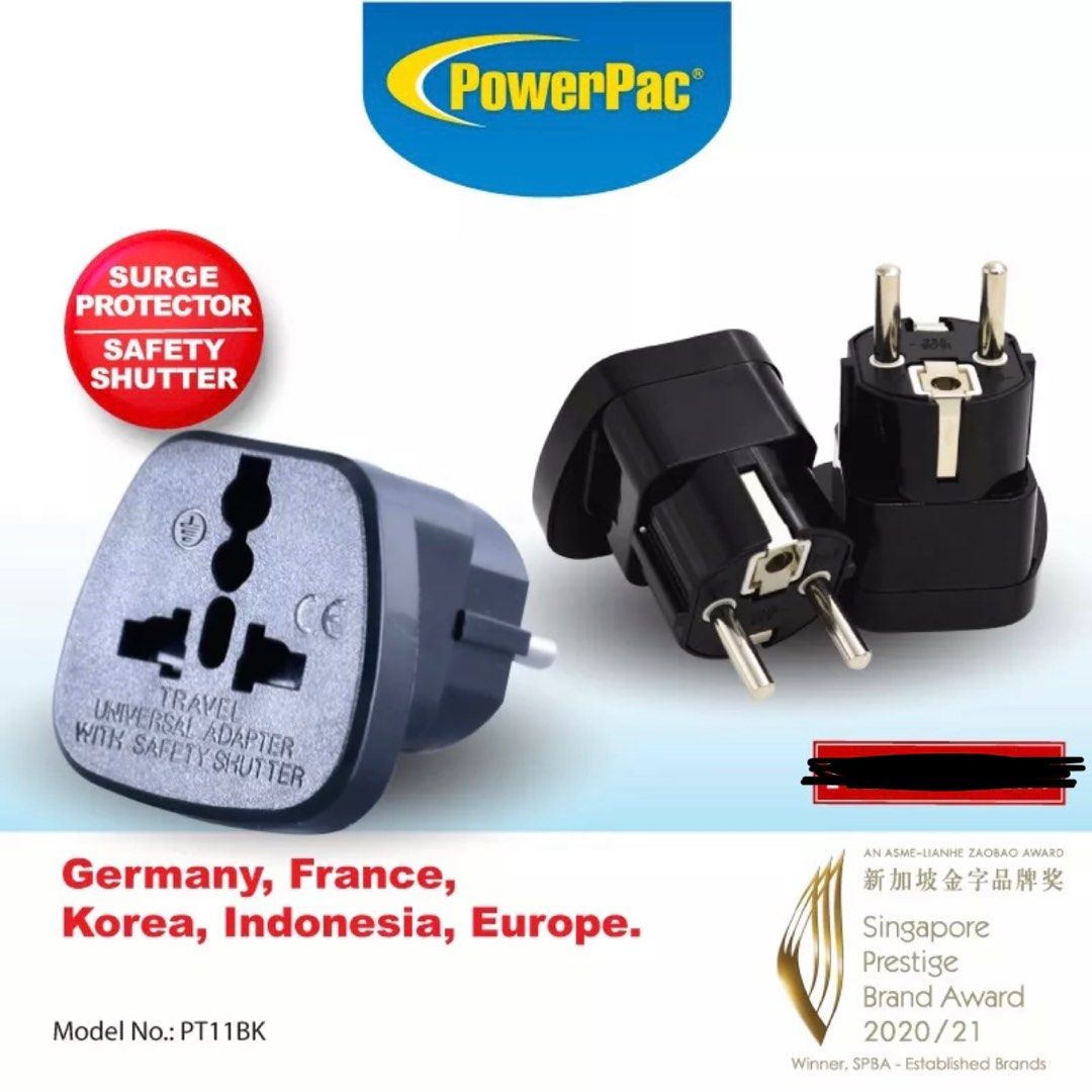 Travel Adapter France/Germany/Korea/Indonesia, TV & Home Appliances