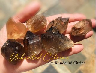 Natural Raw Citrine, Congo unheated Citrine rough, cluster, point, aka Kundalini Citrine