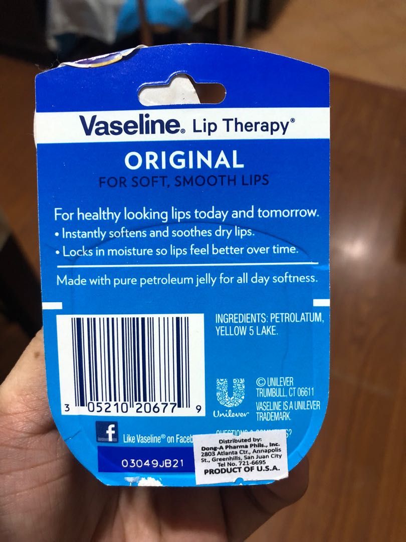 Vaseline original lip therapy (Category: Face Care) located in Manila. Submitted by ob1kenobi (Listing ID 1245027657, Image 2). Description: .