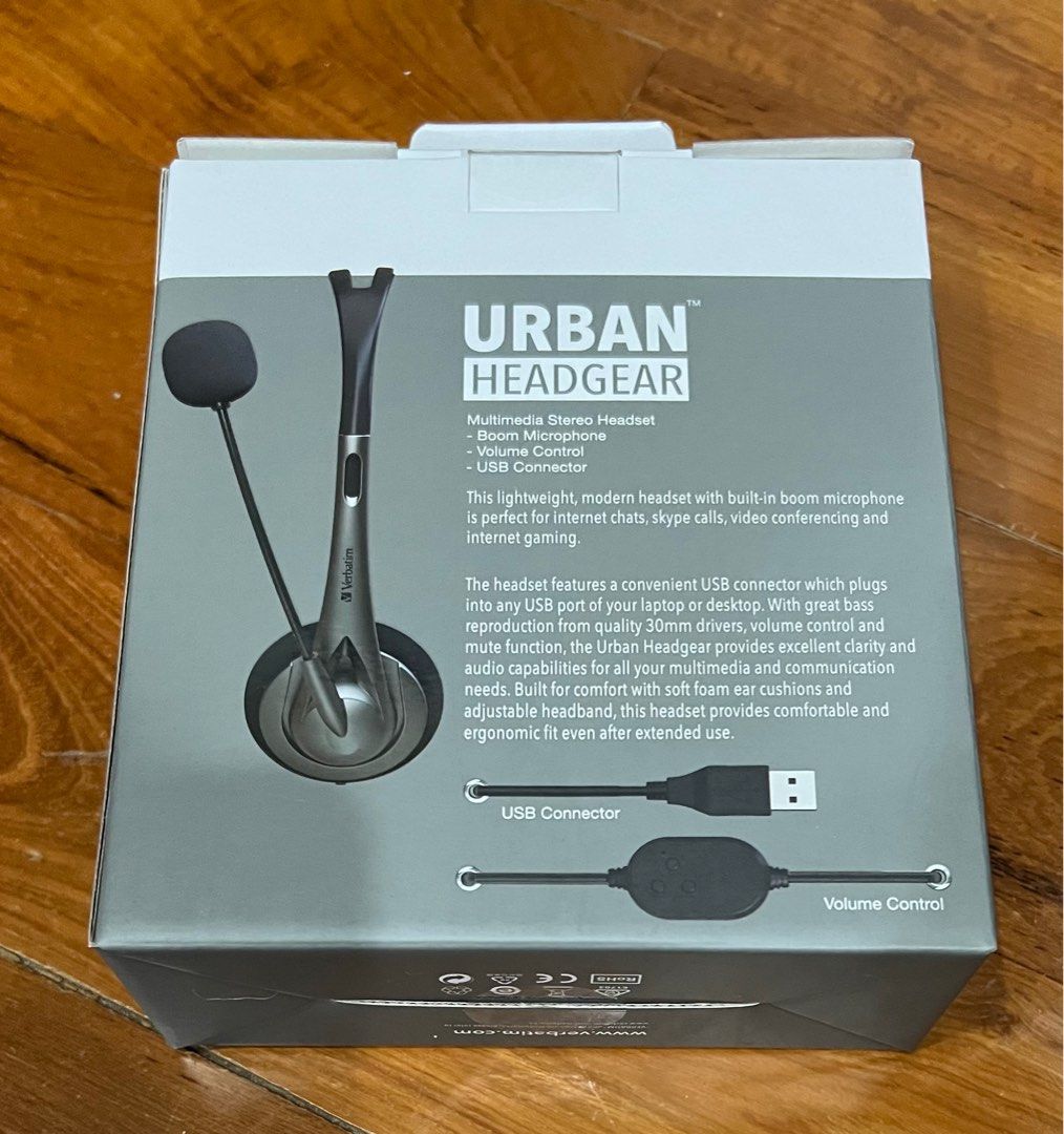 Verbatim urban headgear multimedia stereo headphones hotsell with volume control