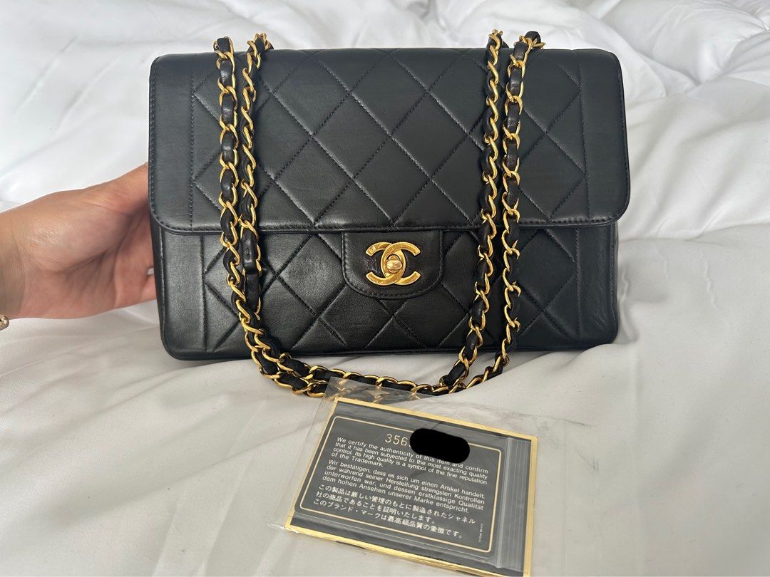 Vintage Chanel Diana double chain flap bag 24k gold plated, Luxury