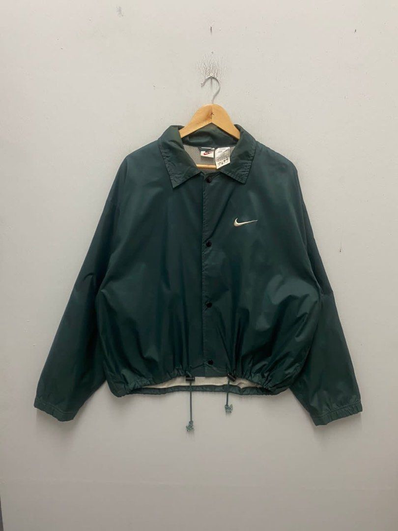 vintage nike forest green spellout windbreaker