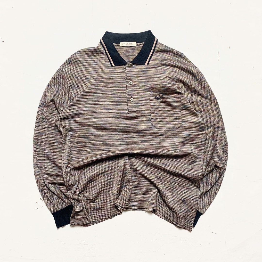 vintage rugby shirt pattern oso blanco, Fesyen Pria, Pakaian , Baju Luaran di Carousell