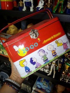 VINTAGE SNOOPY LUNCH BOX- RARE TIN CAN-1PC