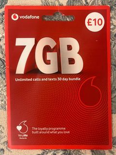 Vodafone 英國網卡：30天7GB
