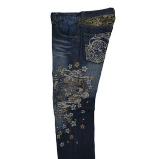 Waist 29" Japanese Brand Ghost Embroidery Jeans. (Original)