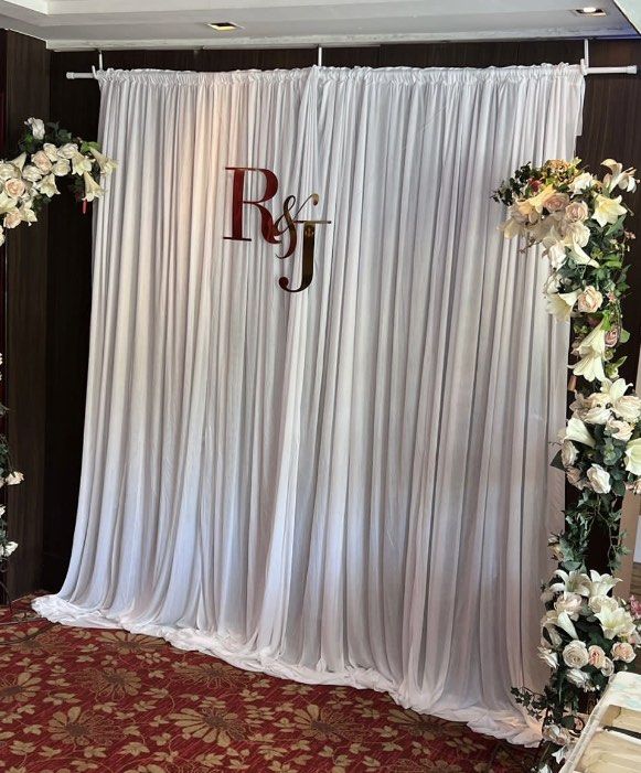 Wedding Decorations (Bundle Set) (Category: Occasions & Party Supplies) located in Singapore. Submitted by sunshineshopee (Listing ID 1244991821, Image 3). Description: Bundle Set Worth $120 White Curtain with Fairy Lights Pole Silver Bling Photo Frames Gold Bling Photo Frames Display Accessories Artificial Flowers Flower Petals Mixture Glass Vase Etc....