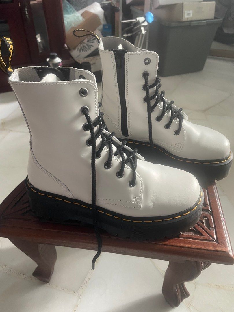 White leather new arrivals platform boots