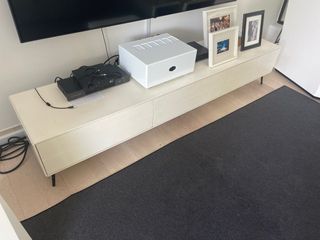 White lacquered TV console