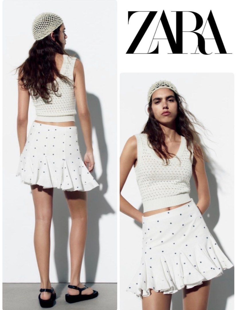 Black frill top skirt zara