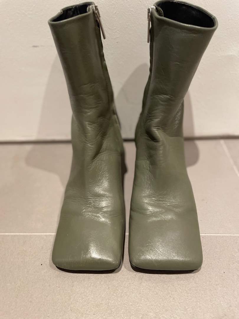 Zara moss green boots 37 Women s Fashion Footwear Boots on