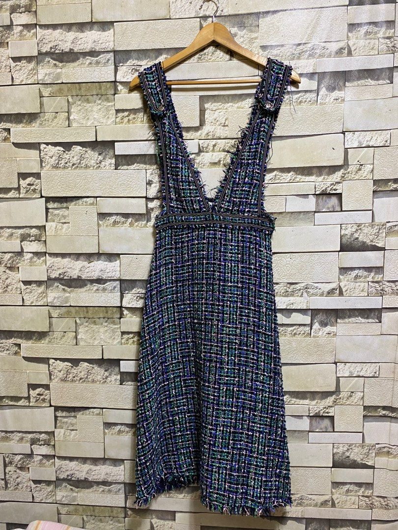 ZARA TWEED OVERALL DRESS Women s Fashion Dresses Sets Dresses