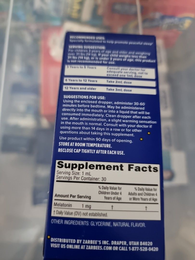 Zarbee's children sleep liquid Melatonin 30ml, Health & Nutrition