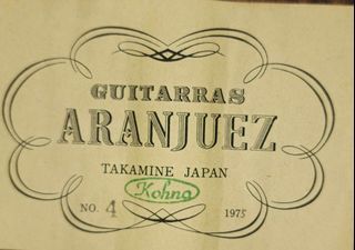 1975 Aranjuez No.4(Masaru Kohno Top) classical guitar