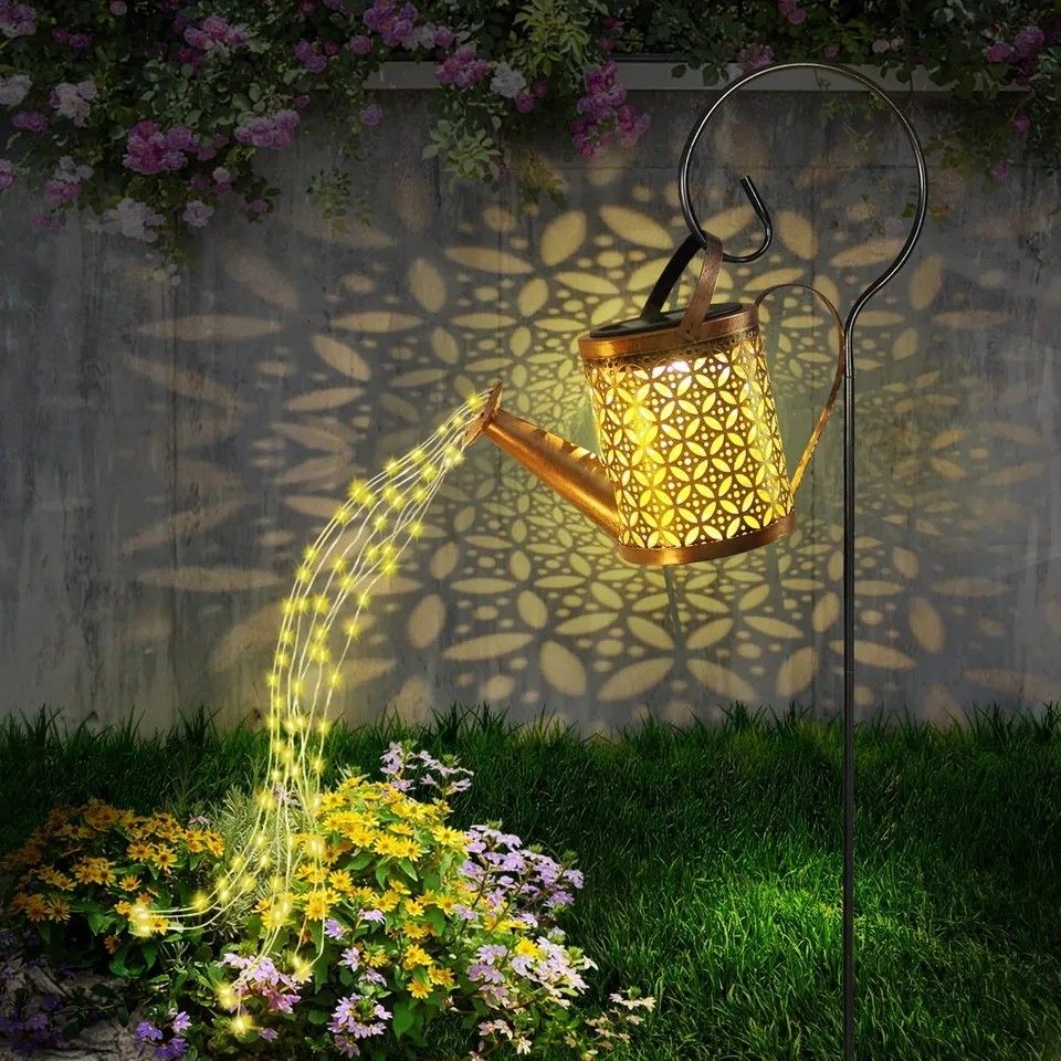 1set Solar Watering Can with Lights Outdoor Solar Garden Lights Garden  Decro Solar Lights Waterproof Hanging Lantern, Furniture  Home Living,  Lighting  Fans, Lighting on Carousell