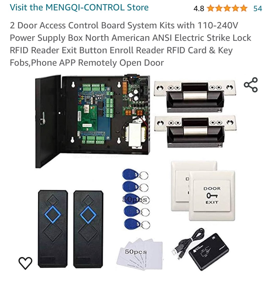 2 Door Access Control Board System Kits with 110240V Power Supply Box North American ANSI