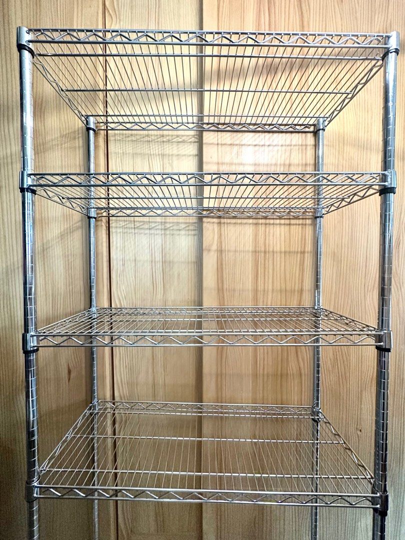 5 tiers stainless steel industrial rack/ shelf with lock 907x355x1800mm, Furniture & Home Living