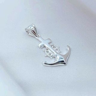 925 Sterling Silver Anchor Nautical Steering Wheel Pendant