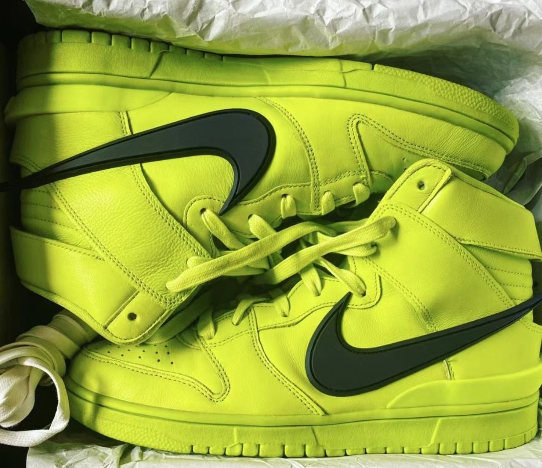 ❤️原盒正貨AMBUSH x Nike Dunk High “Flash Lime” 耐磨防滑高幫板鞋