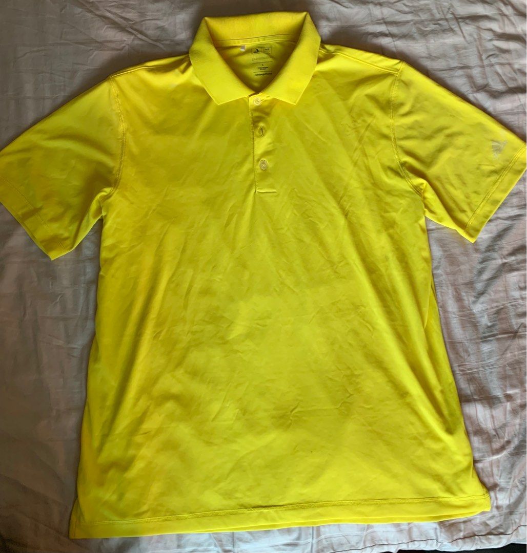Adidas yellow on sale polo shirts