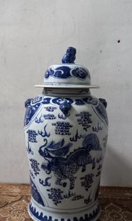 Antique  blue and white jar
